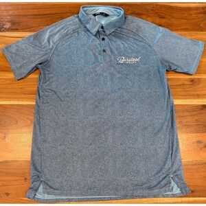 UNRL Barstool Golf Polo Shirt Mens Small Blue Geometric Athletic Fit Performance
